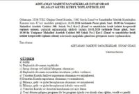 ADIYAMAN MADENİ SANATKÂRLAR ESNAF ODASI  OLAĞAN GENEL KURUL TOPLANTISI İLANI